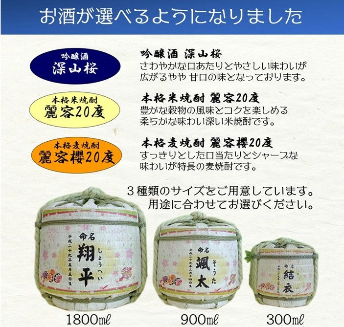 お名入 そば焼酎 1800ml オリジナルメッセージ こも樽 背景6デザイン
